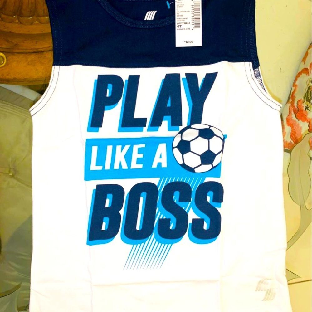 4T Sleeveless Summer Top for Boys Toddlers Clothing Clothes NEW Soccer
